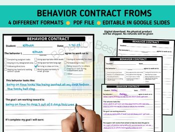 Preview of Behavior Contract | Classroom Behavior Contract| Customizable Behavior Contract