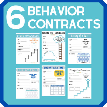 Preview of 6 Behavior Contracts: Steps to Success