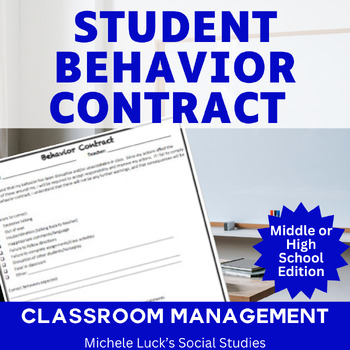 Behavior Contract for Students Middle or High School Appropriate