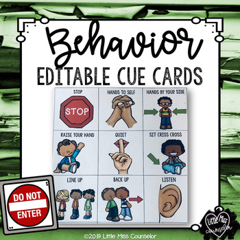 Preview of Behavior Cue Cards for Early Childhood:  Editable Set