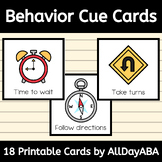 Behavior Cue Cards with Behavior Management, Visual Cue Ca