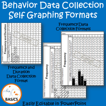 Preview of Behavior Data Collection Self Graphing Forms - Frequency and Duration