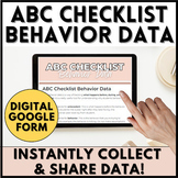 Behavior Data Collection Sheets: ABC Behavior Checklist - 