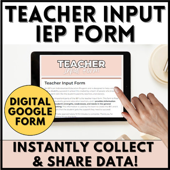 Preview of Behavior Data Collection Sheets: IEP Teacher Input - Editable Google Forms
