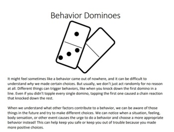 Preview of Behavior Dominoes: Understanding Actions and Consequences