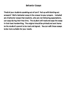 Student behavior essays