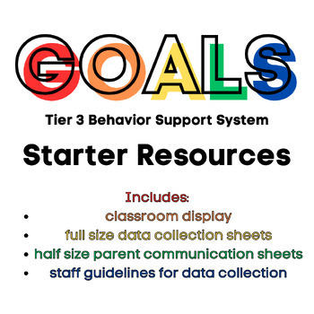 Preview of Behavior GOALS Starter Resources for Special Education Tier 3 Behavior Support