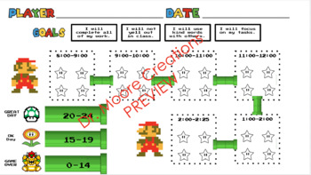 Preview of Behavior/Incentive Chart - Mario - Nintendo - EDITABLE