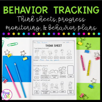 Preview of Behavior Intervention Contracts Think Sheets | Behavior Goals Tracking System