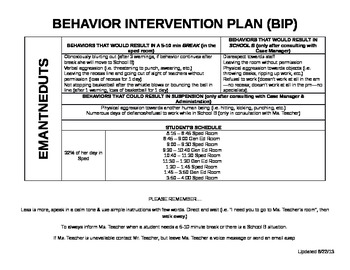 behavior intervention plan case study