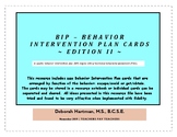 Behavior Intervention Plan (BIP) Cards II  - NEW EDITION II - FBA