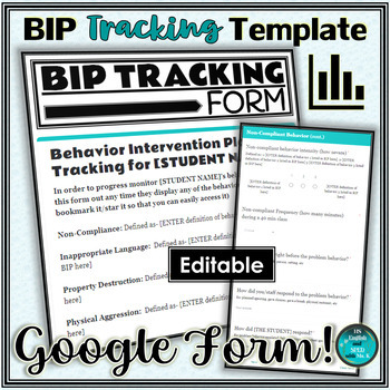 Preview of Behavior Intervention Plan | BIP Tracking Form Template | Google Form
