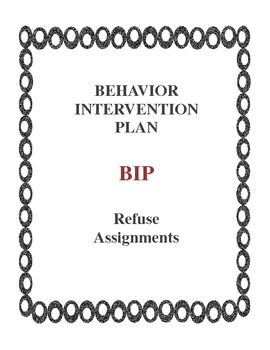 Preview of Behavior Intervention Plan BIP Won't do Assignments