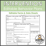 Behavior Intervention Plan Editable Forms and Data Sheets 