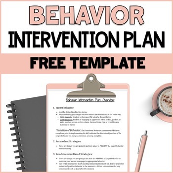 Preview of Behavior Intervention Plan FREE Template with Example
