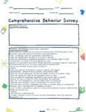 Behavior Intervention Present Levels Survey, Comprehensive