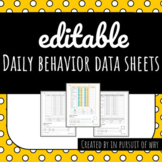 Behavior Intervention Progress Monitoring Data Sheets