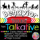 Behavior Intervention Toolbox: TALKATIVE