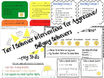 Preview of Behavior Interventions Bundle! For Aggressive/Bully Behaviors