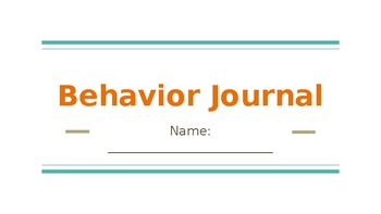 Preview of Behavior Journal