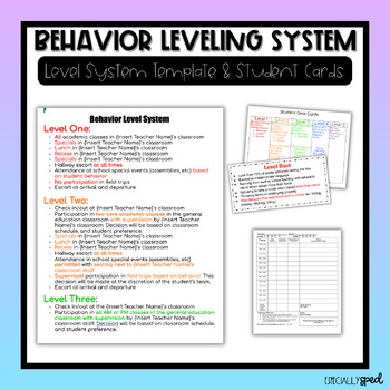 Preview of Behavior Leveling System | Behavior Plan Level System | ED/EBD Classroom