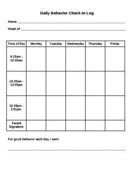 Behavior Log by Winston's Wonders | TPT