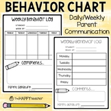 Behavior Log | Behavior Chart for Daily & Weekly Communica