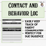 Behavior Log and Parent Contact Log: Due Diligence and Cla