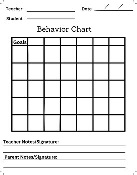Preview of Behavior Management Chart for Daily or Weekly data tracking