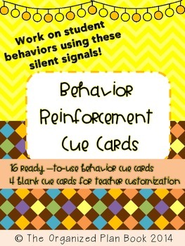 Preview of Behavior Reinforcement Cue Cards