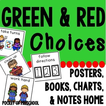 Preview of Behavior Management Green and Red Choices®️ Preschool, Pre-K, and Kindergarten