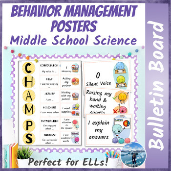 Preview of CHAMPS Behavior Management Posters for Middle School Science | ESL Strategies