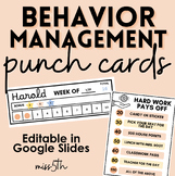 Behavior Management Punch Cards