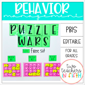 Preview of Behavior Management [Puzzle War] PBIS {editable}