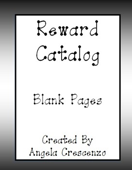 Preview of Behavior Management Reward Catalog Blank Pages ***FREEBIE***