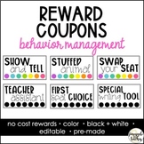 Behavior Management Reward Coupons (editable)