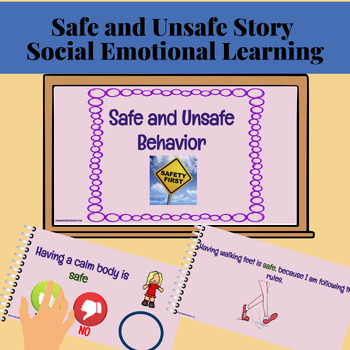 Preview of Behavior Management Social Skills Story SEL Safe and Unsafe