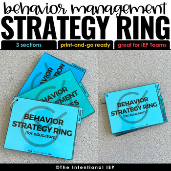 Preview of Behavior Management Strategy Ring | Printable Behavior Strategies for Special Ed