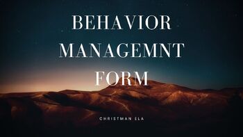 Preview of Behavior Management Tracking Google Form