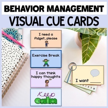Preview of Positive Behavior Management Visual Cue Cards for Coping Skills