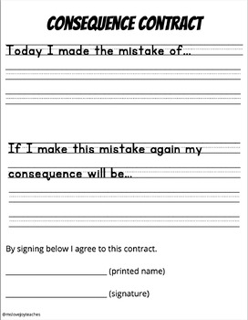 Behavior Mistake packet: Think Sheet, Apology Template & Consequence ...