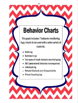 Preview of Behavior Monitoring Charts & Logs for any Classroom