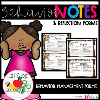 Preview of Behavior Notes for Parents and Reflection Forms