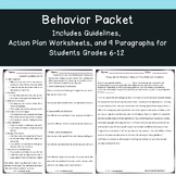 Behavior Packet Tool Grades 6-12 Includes Guidelines, Acti