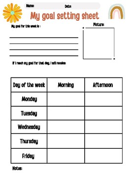 Preview of Behavior Plan Sheet