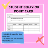 Behavior Point Card