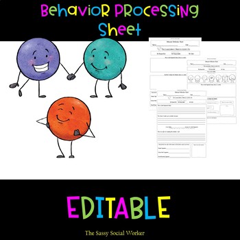 Preview of Behavior Processing Sheet (PBIS)  for Lower and Upper Elementary
