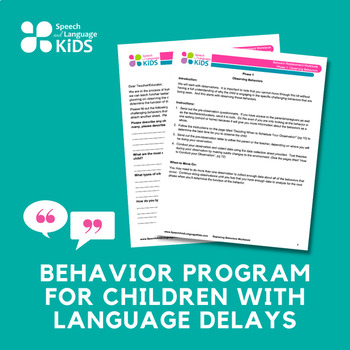 Preview of Behavior Program for Children with Language Delays - FBA through Therapy