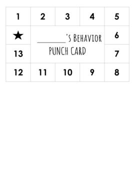 Preview of Behavior Punch Card