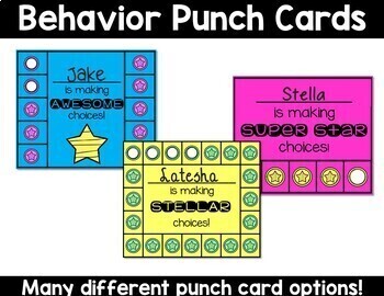 Behavior Punch Cards EDITABLE by Create-Abilities
